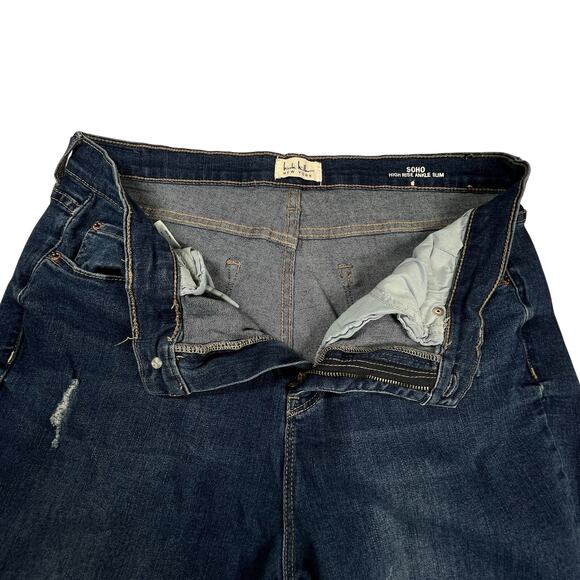 NICOLE MILLER NEW YORK Womens 12 Soho High Rise Ankle Slim Distressed Jeans - Picture 4 of 13